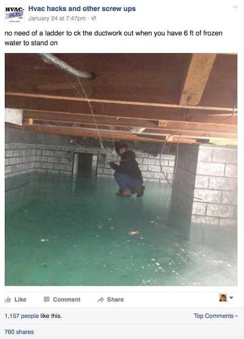 hvac hacks other screwups basement ice jpg - hvac hacks instagram