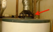 atmospheric combustion water heater health safety carbon monoxide flue gap