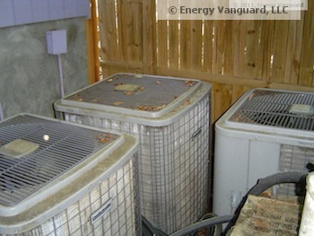 hvac air conditioner condensing unit too close bad airflow energy efficiency