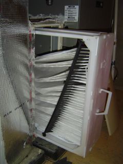 HVAC filter, falling down