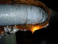 hvac duct insulation foil faced pulled away condensation crawl space