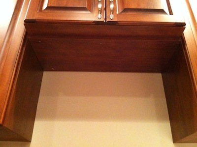 indoor air quality iaq range hood cabinet niche missing duct hole