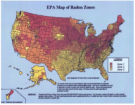 radon zones epa map united states 440