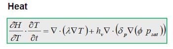 wufi partial differential equation heat flow