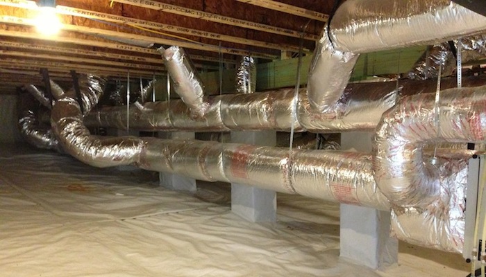 Beautiful duct system in a beautiful crawl space