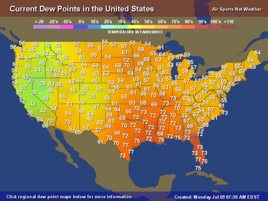 The weather of us. Температура по США. Air humidity Map. Us temperature Map. Dew point temperature.