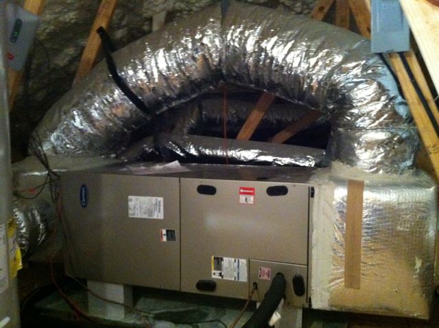 A bypass duct sends excess air from the supply plenum back to the return plenum
