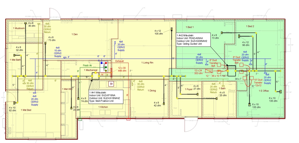 Energy Vanguard's HVAC Design Sample Duct Plan - Energy Vanguard