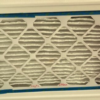 Clean MERV-13 Filter In Dining Room, Taped Into Filter Grille