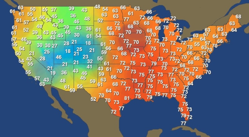 Dew Point Temperature Map Of The US For 29 July 2024 At 3:40 Pm. High Outdoor Humidity Can Mean High Indoor Humidity, Too.