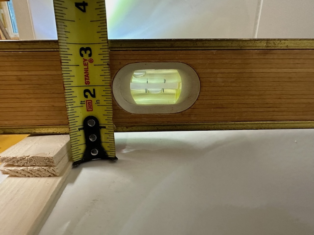 Bathtub out of level by 3/4 of an inch