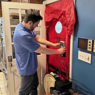 The Latest Blower Door Test At My House, With Alex DeSpain At The Controls