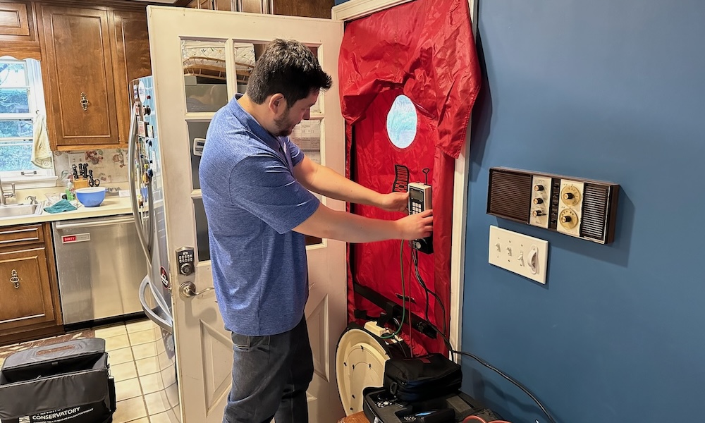 The Latest Blower Door Test At My House, With Alex DeSpain At The Controls