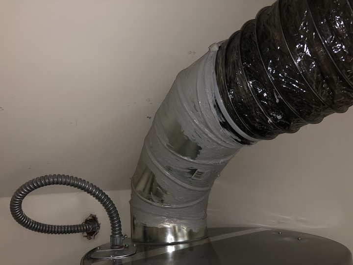 Intake duct on Ben Knopp's heat pump water heater