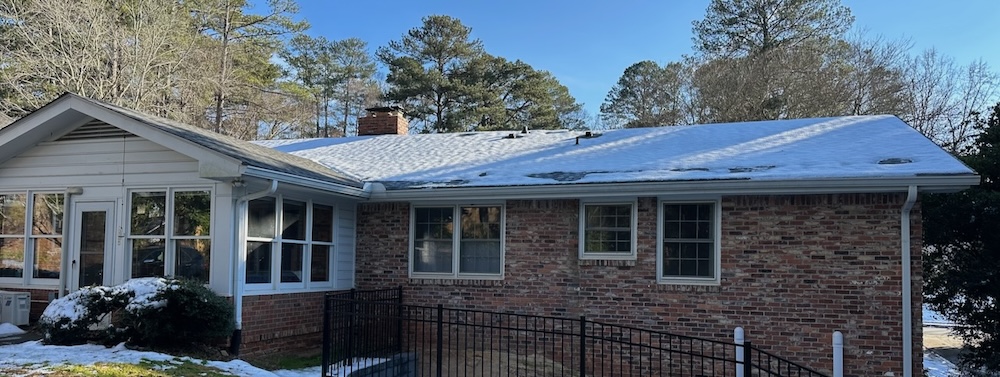 The North-facing Roof Of My House With A Lot Of Snow Remaining Two Days After The Storm