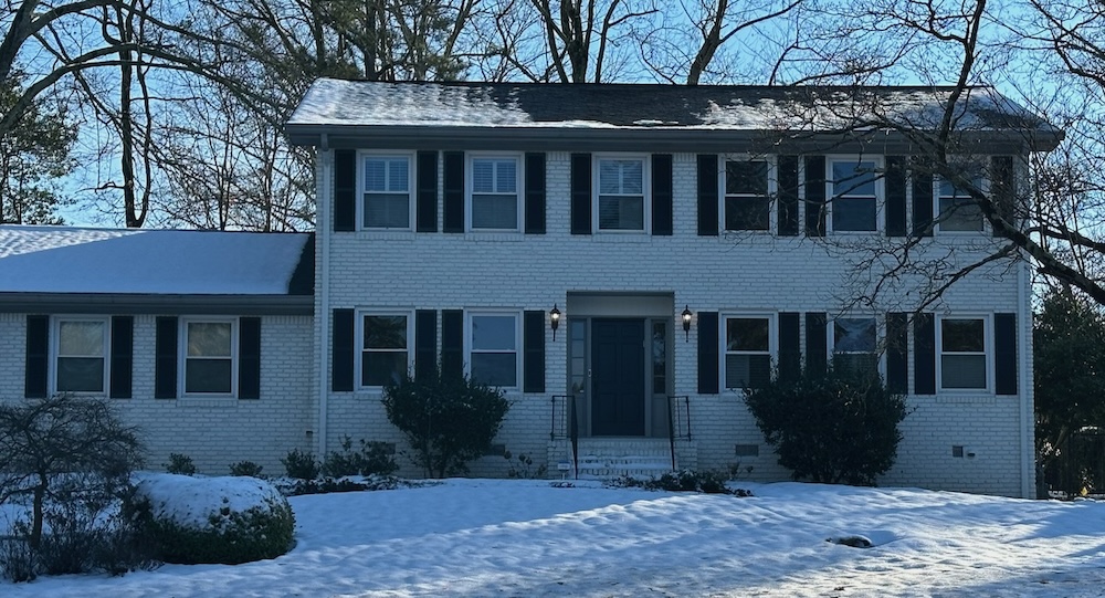 Another north-facing roof with much of the snow melted