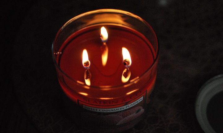 Scented candles are bad for indoor air quality. [Photo by slgckgc from flickr.com, CC BY 2.0]